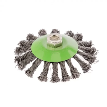 Щетка для УШМ 115 мм М14 Тарелка крученая проволока 0,5 мм Сибртех 746107 купить в Кургане