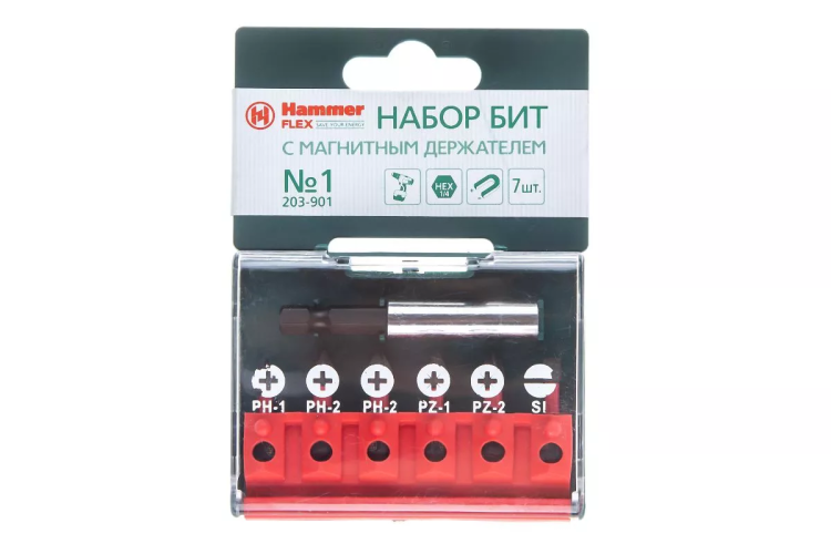 Набор бит HAMMER 25мм (PB набор No1 7шт. Ph/Pz/Sl) купить в Кургане