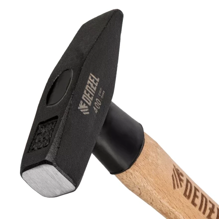 Молоток слесарный, 400 г Denzel, кованый квадратный боек, буковая рукоятка, 10428 купить в Кургане