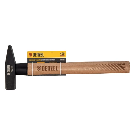 Молоток слесарный, 400 г Denzel, кованый квадратный боек, буковая рукоятка, 10428 купить в Кургане