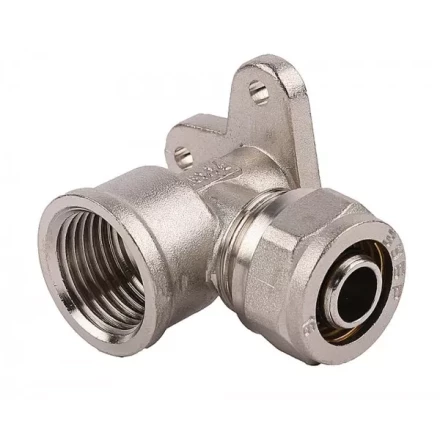 Уголок ЗУБР соединительный с креплением к полу, цанга-гайка, 1/2&quot;х16х2,0 мм, никель 51411-16-1/2 купить в Кургане