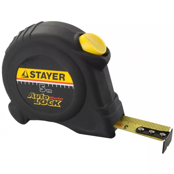 Рулетка STAYER "MASTER" "AUTOLOCK", корпус с резиновым напылением, автостоп, 5мх19мм 2-34126-05-19_z01 купить в Кургане