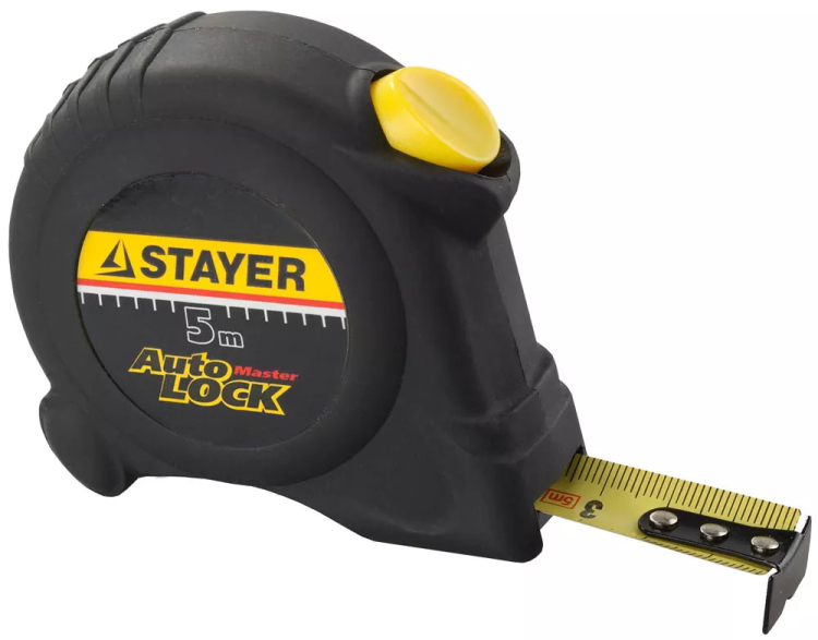 Рулетка STAYER "MASTER" "AUTOLOCK", корпус с резиновым напылением, автостоп, 5мх19мм 2-34126-05-19_z01 купить в Кургане