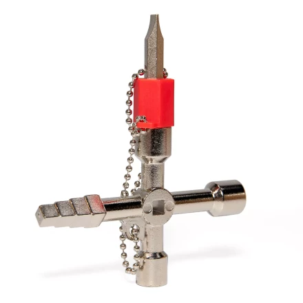 Ключ для электрошкафов КВТ КЭШ-5М с 5 профилями и битой «крест/шлиц» (84624) купить в Кургане