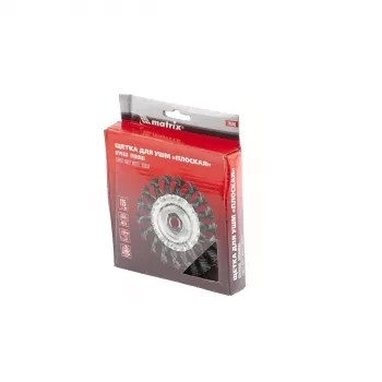 Щетка для УШМ 125 мм, М14, плоская, крученая  проволока 0,5 мм  MATRIX 74640 купить в Кургане