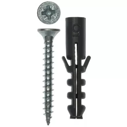 Дюбель ЗУБР полипропиленовый распорный 5,0x25мм с оцинкованным шурупом PZ, 3,0х25мм, ТФ6, 12шт 4-301036-05-020 купить в Кургане