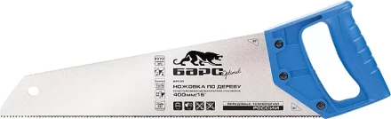 Ножовка по дереву,400 мм/16",7-8TPI,короткий зуб 2D,каленый зуб,пласт. цельнолит.рукоятка БАРС 24130 купить в Кургане