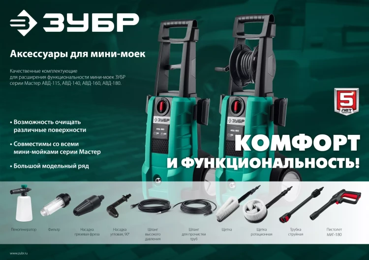 ЗУБР для пистолета МИГ-180, пеногенератор для минимоек (70401-180) купить в Кургане