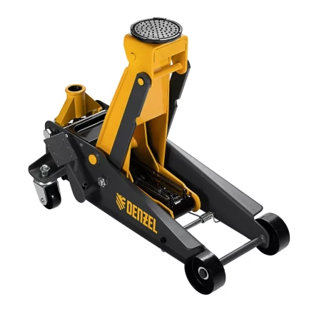 Домкрат гидравлический подкатной 3 т, с фиксатором, быстрый подъем, 135-480 мм, профессиональный Denzel 51138 купить в Кургане