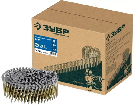 ЗУБР CNW 32 х 2.1 мм, барабанные гвозди рифленые, 14700 шт (305382-32) купить в Кургане