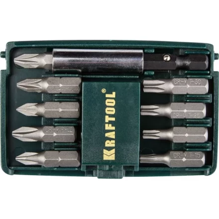 Набор бит &quot;COMPACT-10&quot; с магнитным адаптером, KRAFTOOL 26130-H10, в мини бит-боксе, 10 предметов 26130-H10 купить в Кургане