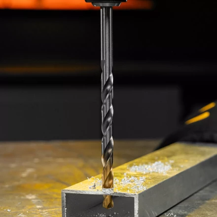 Сверло спиральное по металлу Denzel, 10 х 184 мм, Р6М5, Golden Tip, удлиненное 718263 купить в Кургане