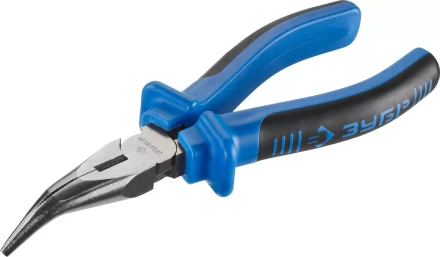 Тонкогубцы изогнутые ЗУБР эксцентриковое расположение шарнира, особостойкое спец. покрытие Н12Х1 (никель/хром), двухкомпонентные рукоятки, 160мм 2201-4-16_z01 купить в Кургане