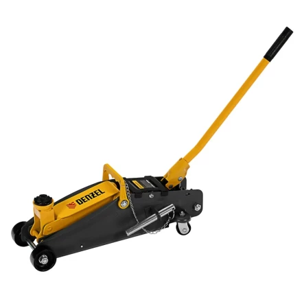 Домкрат гидравлический подкатной Denzel с фиксатором 2,8 т 135-385 мм 51155 купить в Кургане