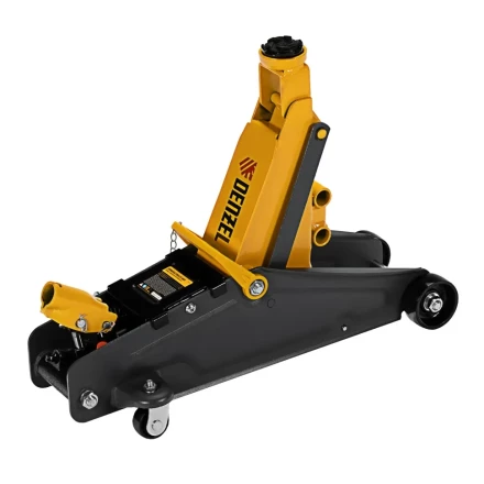 Домкрат гидравлический подкатной Denzel с фиксатором 2,8 т 135-385 мм 51155 купить в Кургане