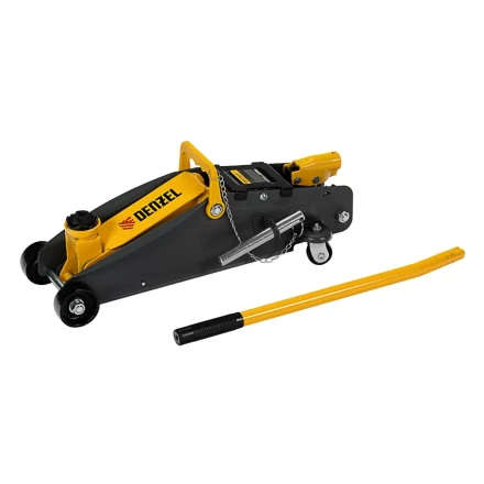 Домкрат гидравлический подкатной Denzel с фиксатором 2,8 т 135-385 мм 51155 купить в Кургане