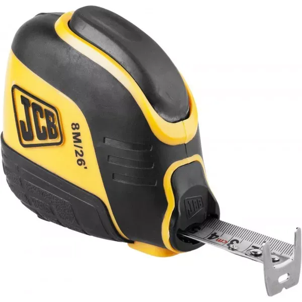 Рулетка JCB, автостоп, двусторонняя шкала, двухкомпонентный корпус, 8м JMS004 купить в Кургане