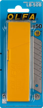 Лезвие OLFA сегментированное, 8 сегментов, 18х100х0,5мм, 50шт OL-LB-50B купить в Кургане