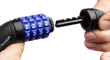 Замок ЗУБР &quot;ПРОФЕССИОНАЛ&quot;, тросовый, кодовый, с изменяемым кодом, длина троса - 950мм, d 10мм 37262-95_z01 купить в Кургане