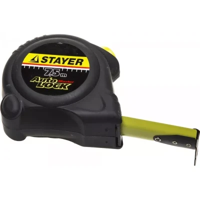 Рулетка STAYER "MASTER" "AUTOLOCK", корпус с резиновым напылением, автостоп, 7,5мх25мм 2-34126-07-25_z01