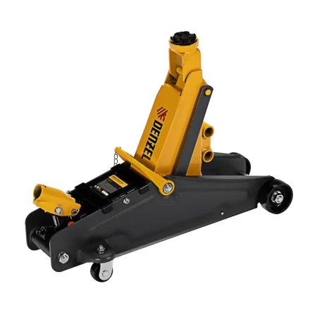 Домкрат гидравлический подкатной Denzel с фиксатором 2,8 т 135-385 мм в кейсе 51156 купить в Кургане