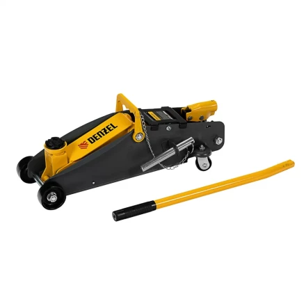 Домкрат гидравлический подкатной Denzel с фиксатором 2,8 т 135-385 мм в кейсе 51156 купить в Кургане