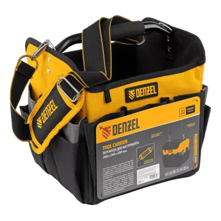 Переноска для инструмента, 260х240х300 мм, 22 кармана, наплечный ремень// Denzel 90294 купить в Кургане