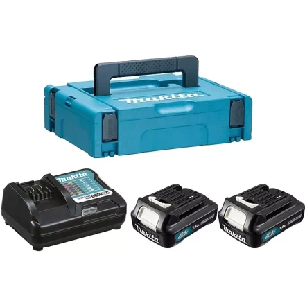 Набор 2 аккумулятора BL1016B + зарядное устройство DC10DW (12В, 1.5Ач, Li-ion, MakPac) Makita 197644-6 купить в Кургане