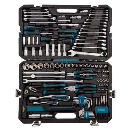 Набор инструментов 115 предметов, 120 зубьев, CrV, 1/4&quot;, 1/2&quot; Gross 14152 купить в Кургане