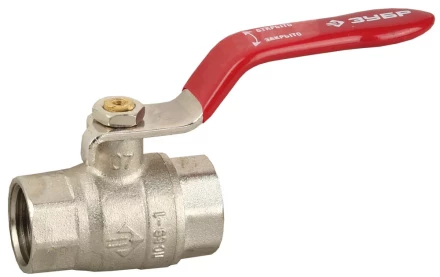 Кран ЗУБР шаровой 2&quot; полнопроходной &quot;мама-мама&quot;, ручка, никелированная латунь 51350-N-2 купить в Кургане