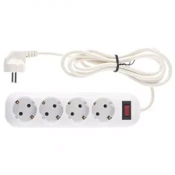 Удлинитель бытовой серия EF, с заземлением и выключателем, 2м, 4 розетки, 10A Stern 95775 купить в Кургане