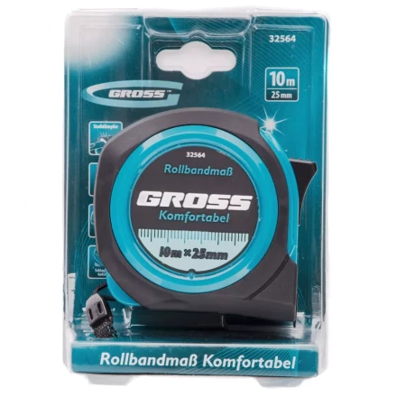 Рулетка Komfortabel 10 м х 25 мм обрезиненный корпус Gross 32564 купить в Кургане