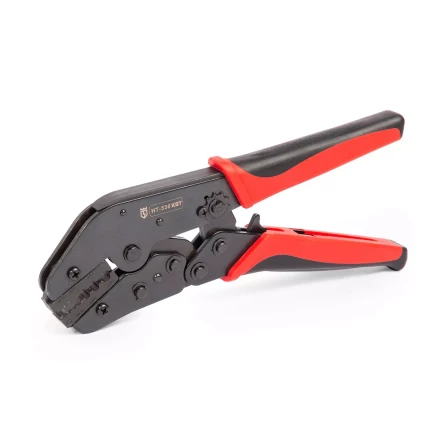 Пресс-клещи КВТ HT-330 с набором из 5 матриц для опрессовки разъемов SMA, N-типа, TNC, BNC, FME, UHF (набор) (89230) купить в Кургане