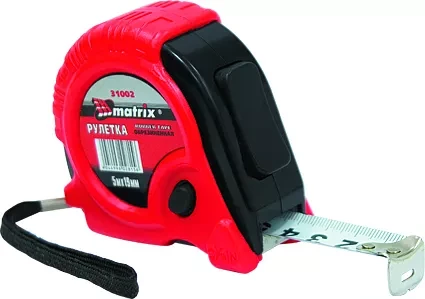 Рулетка Rubber 5 м х 19 мм обрезиненный корпус  MATRIX 31002 купить в Кургане