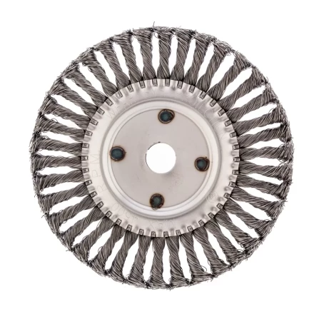 Щетка для УШМ 200 мм посадка 22,2 мм Плоская крученая проволока 0,5 мм Сибртех 746387 купить в Кургане