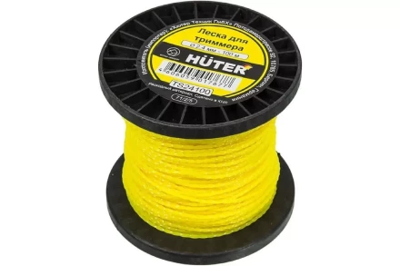 Леска HUTER TS24100 для триммера, 2.4 мм, витой квадрат 71/2/5 купить в Кургане
