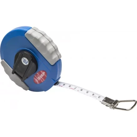 Мерная лента ЗУБР &quot;ЭКСПЕРТ&quot;, стальное полотно с нейлоновым покрытием, двухкомпонентный ударопрочный корпус, 20м 34165-20_z01 купить в Кургане