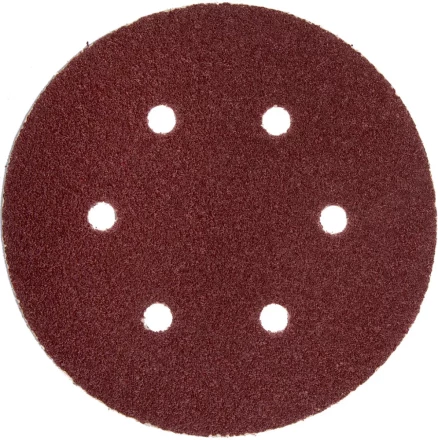 Круг шлифовальный ЗУБР &quot;МАСТЕР&quot; универсальный, из абразивной бумаги на велкро основе, 6 отверстий, Р80, 150мм, 5шт 35566-150-080 купить в Кургане