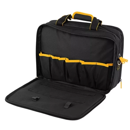 Сумка для инструмента, 400х170х300 мм, 3 отделения, 28 карманов, наплечный ремень// Denzel 90295 купить в Кургане