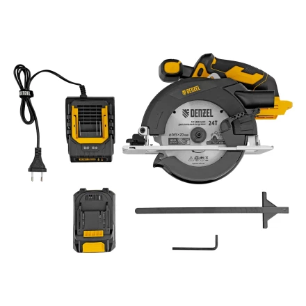 Пила циркулярная аккумуляторная CCSH-20-165, 165 мм, Li-Ion, 20 В// Denzel 27405 купить в Кургане