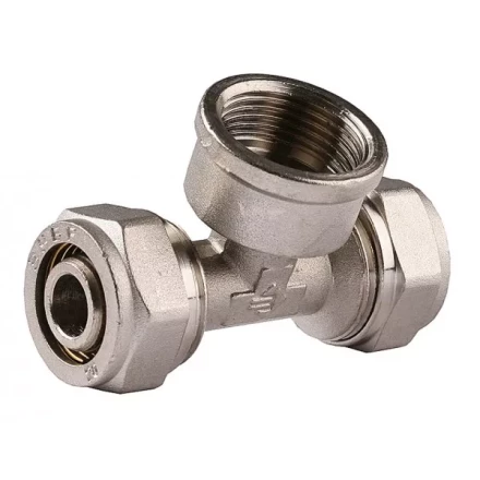 Тройник ЗУБР с внутренней резьбой, цанга-гайка, 1/2&quot;х16х2,0 мм, никель 51406-16-1/2 купить в Кургане