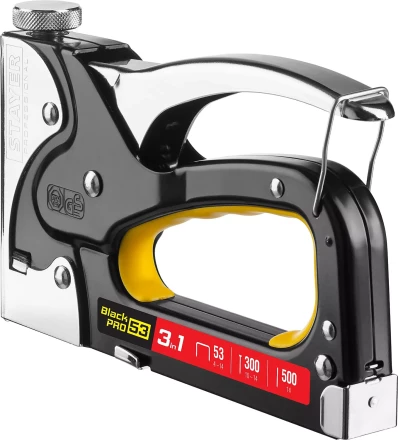 Степлер для скоб &quot;BlackPro 53&quot; 3-в-1: тип 53 (4-14 мм) / 300 (10-14 мм) / 500 (14 мм), STAYER Professional 31507 купить в Кургане