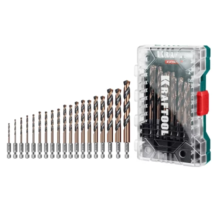 Набор сверл по металлу, хвостовик НЕХ-1/4, сталь М35-Со5% 29652-H19 купить в Кургане