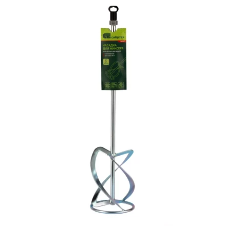 Насадка для миксера, для легких растворов, 140 х 590 мм, оцинкованная, хвостовик резьба М14 Сибртех 848987 купить в Кургане