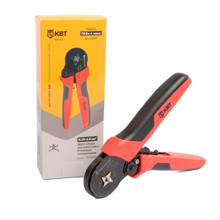 Пресс-клещи КВТ ПКВк-6 мини для опрессовки втулочных наконечников до 6.0 мм (89787) купить в Кургане