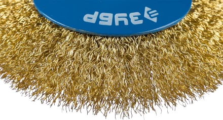 ЗУБР &quot;ПРОФЕССИОНАЛ&quot;. Щетка коническая для УШМ, витая латунированная стальная проволока 0,3мм, 125ммхМ14 35267-125_z02 купить в Кургане