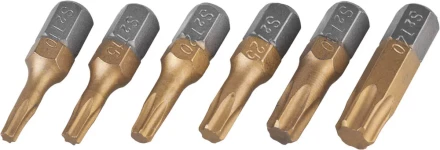 Набор JCB: Биты, хромомолибденовая сталь S2, титановое покрытие, 6 пред.: TX 10,15,20,25,30,40, 25мм JPL003 купить в Кургане