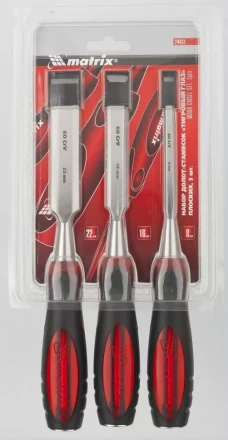 Набор долот-стамесок &quot;Тигровый глаз&quot; плоских 3 штуки 8-16-22 мм MATRIX 24431 купить в Кургане