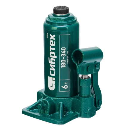 Домкрат гидравлический бутылочный Сибртех 50804, 6 т, 180-340 мм купить в Кургане