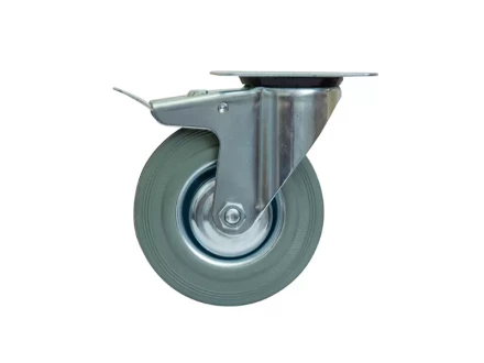 Колесо поворотное серая резина SCB 63 f 160 мм с тормозом 1027215 купить в Кургане